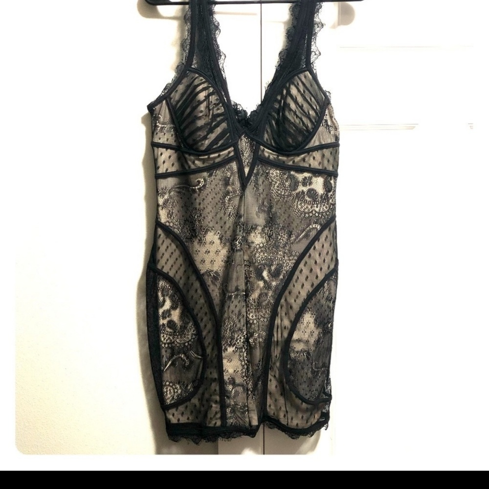 Bebe black lace bodycon dress
